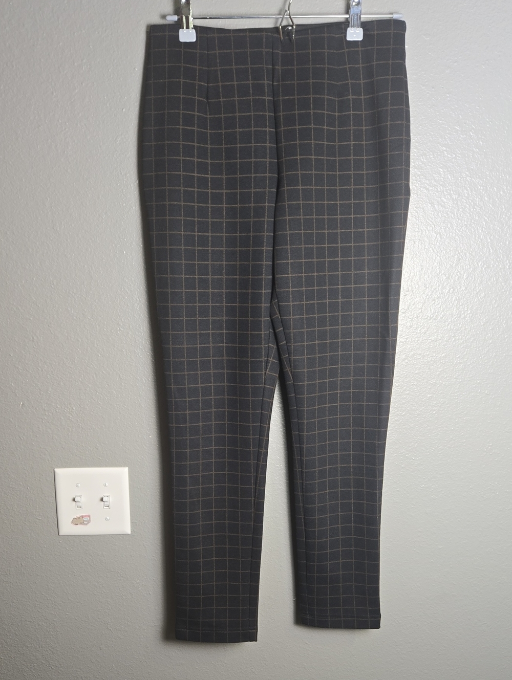 Calvin Klein Black Windowpane Skinny Pants Size 8